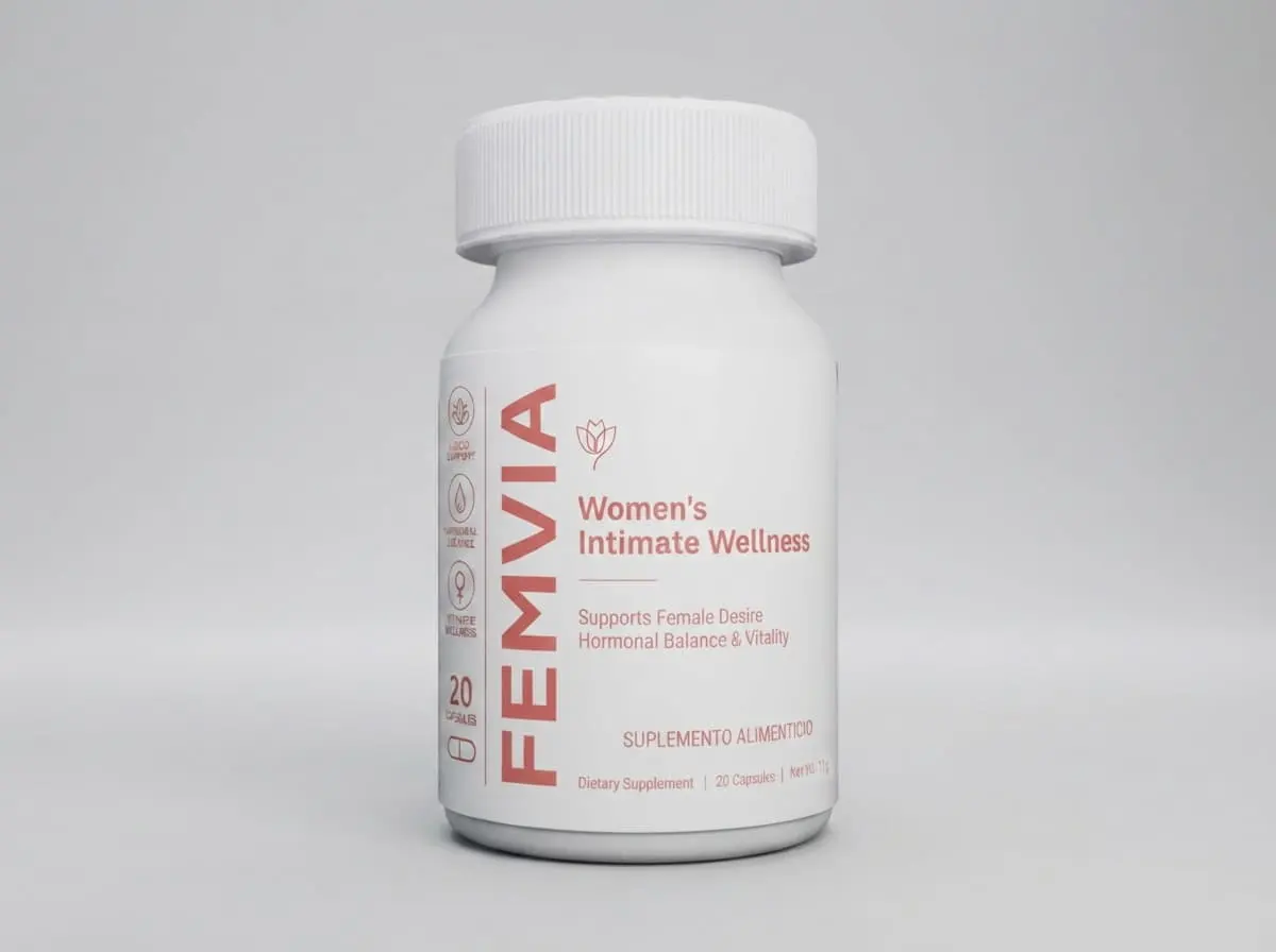 Frasco de Femvia sobre fondo neutro