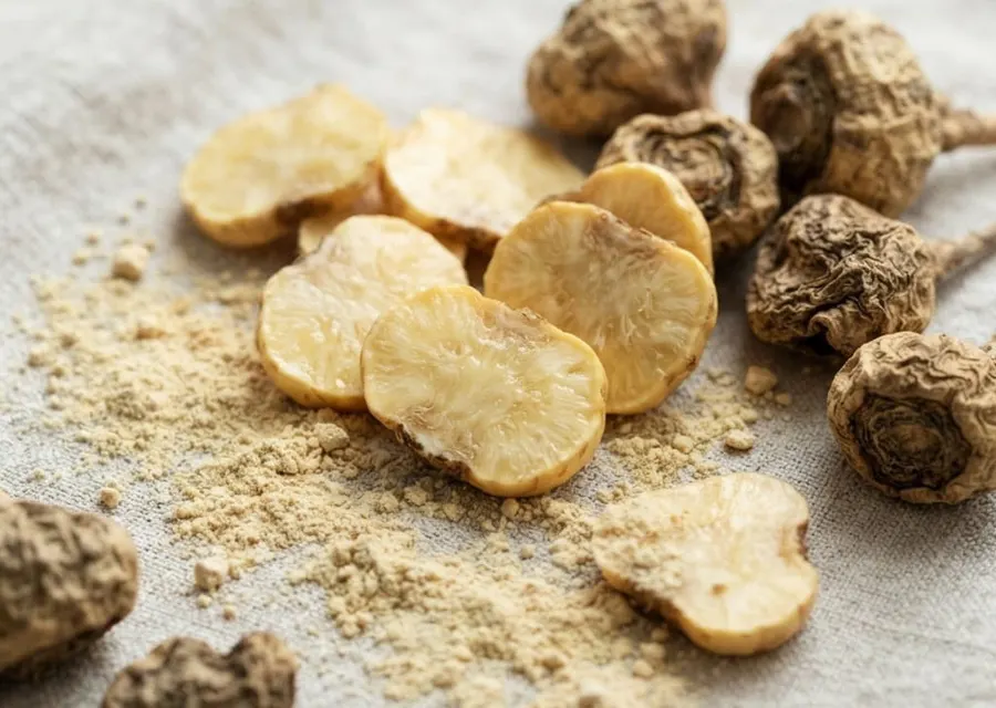 Raíces de maca andina